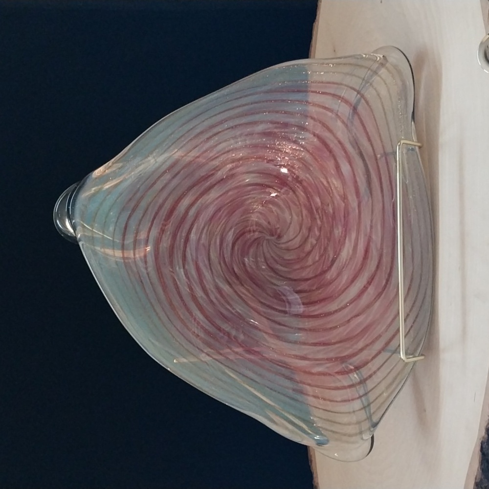 GOLD & RED ZEBRATI ADVENTURINE CASED BOWL~LIKELY MURANO~ FRATELLI TOSO